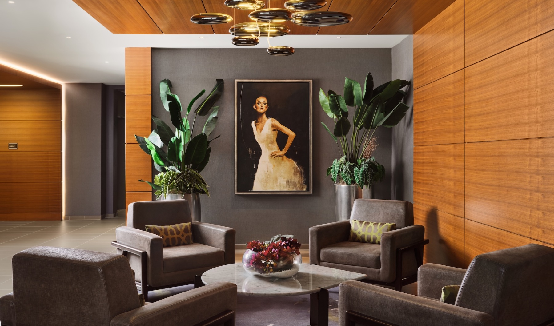 lobby with high ceiling