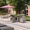 outside seating and a umbrella area